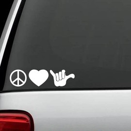 G1050 Peace Love Hang Loose Vinyl Decal Sticker