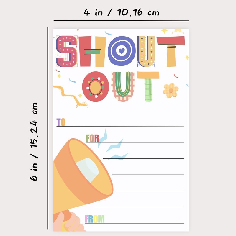 100 Count Shout Out Cards for Employees,Office Staff,4×6 Inch Encouragement