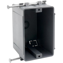 MAKERELE 1-Gang Electrical Box 18 Cu.in. PVC New Switch Boxes Electrical and Outlet Box New Work Non-Metallic Electrical with Two Nail for Residential ETL Listed 1-Pack