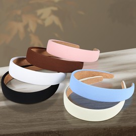 DiyJibb 6pcs Headbands for Women - 1 Inches Wide Headbands - Solid Color Headband Fashion Hair Accessories- Trendy Women Girls Non Slip Fashion Hair Bands- Thick Elastic Hair Bands for Women's Hair