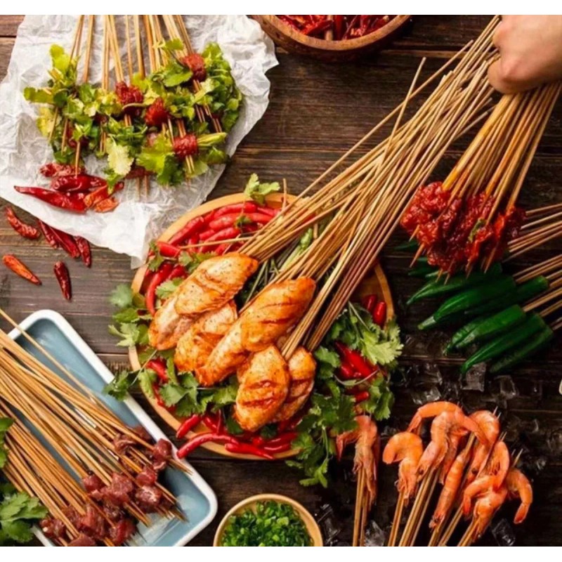 Jands Palillos Para Brochetas Palo De Bambú Madera 15cm 90pzs