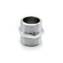 DOJA Barcelona Double Nipple Chrome-Plated Connector Male Thread 1 Inch Screw Connection Pipe Connector for Air, Water, Gas, Fuel Shower Hose Adapter Tap Reducer