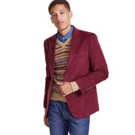 Nautica Mens Modern fit Sport Coat Blazer 42 L Red Solid Stretch