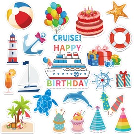 JULMELON Cruise Door Decorations Magnetic, 22pcs Funny Birthday Reusable Cruise Door Magnets Stickers for Cruise Cabin Door Stateroom Ship Carnival Refrigerator Car Accessories