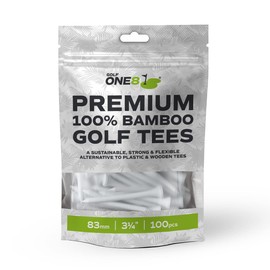 GOLF ONE8® Golf Tees | 2 3/4" Inch - 70mm | 100 tees | Bamboo Is A Strong & Durable Alternative To Plastic & Wooden Golf Tees.