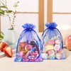 100PCS Moon Star Organza Bags, Royal Blue Mesh Organza Bags