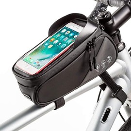 Bike Bag Bicycle Accessories Mountain Bicycle Front Frame Bag-Phone Holder for Bike, Bike Accessories with Sensitive Touch Screen, for Cell Phones Under 7 inches