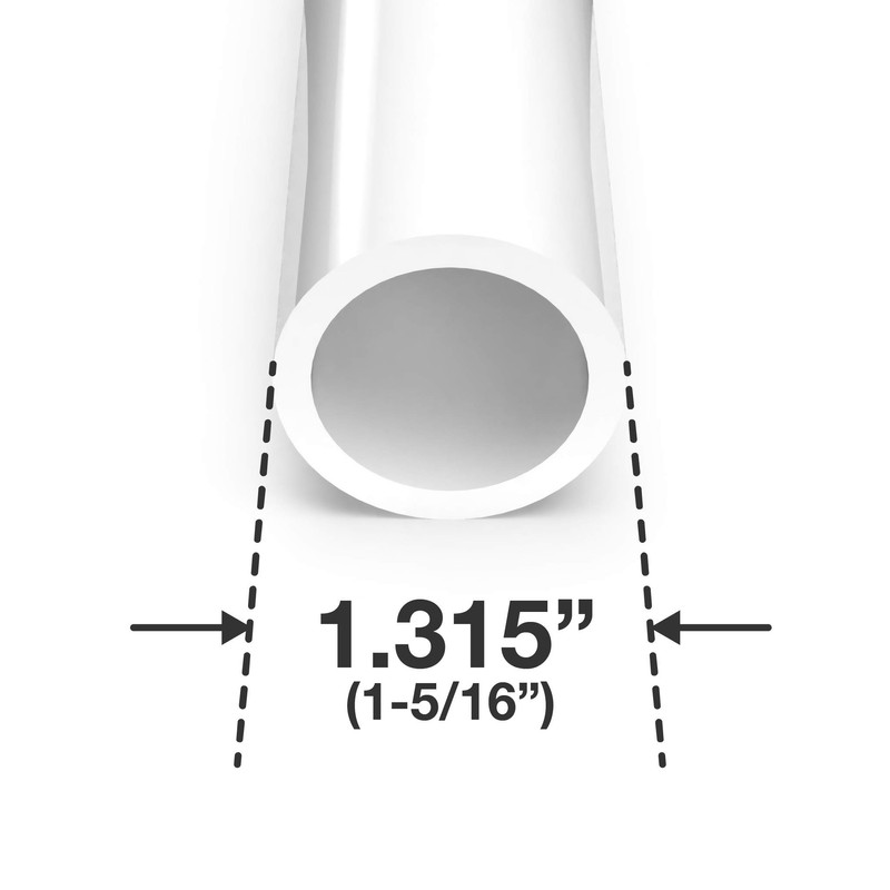 FORMUFIT Furniture Grade PVC Pipe, 40", 1" Size, White (3-Pack)