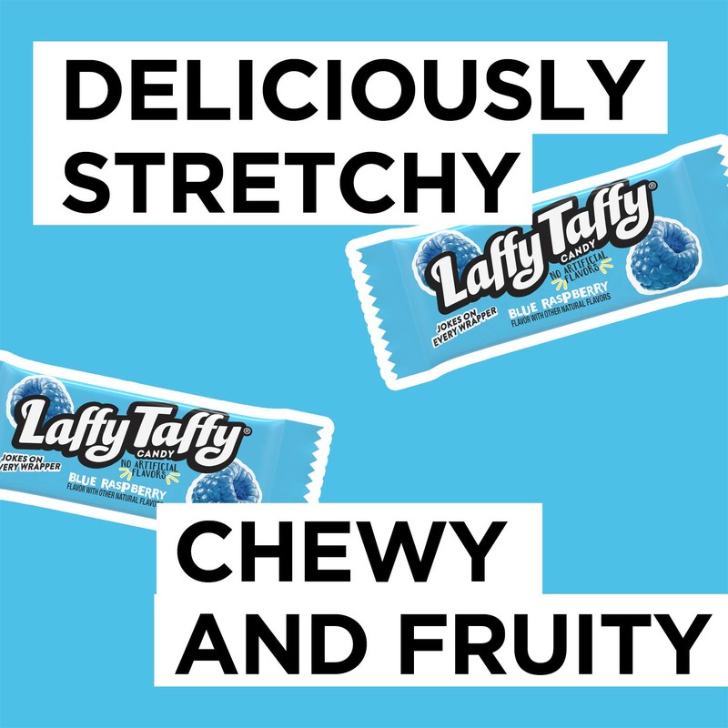 Laffy Taffy Candy, Blue Raspberry Flavored, Individually Wrapped Candy (145