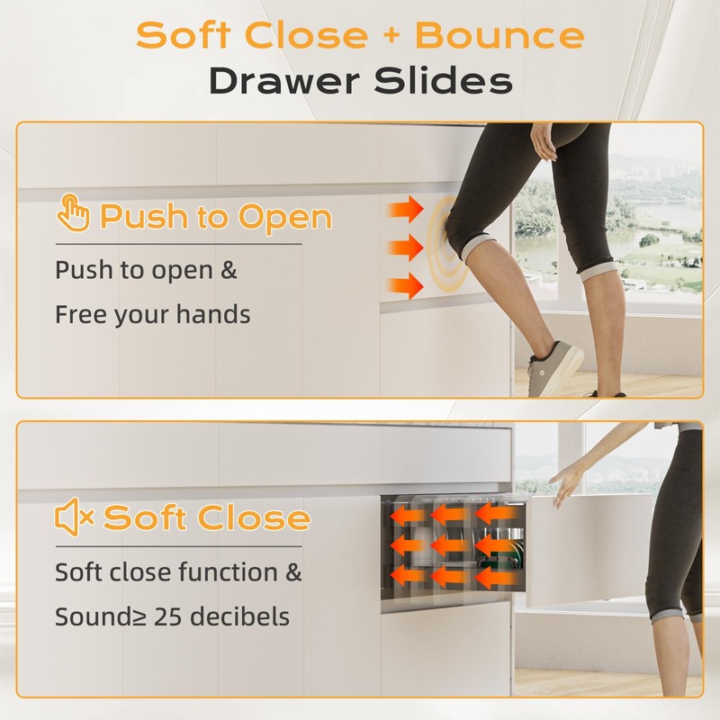 SIGOE Push to Open & Soft Close Undermount Drawer Slide