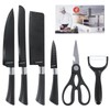 6pcs Stainless Steel Kitchen Knife Set, Nonstick Ceramic Coating Wave