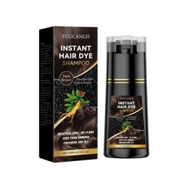 YUUCANGH Black Hair Dye Shampoo 3 in 1 Hair Color Shampoo for Women & Men for Gray Hair Coverage for Instant Herbal Natural Champu Para Canas Mujer(Brown)