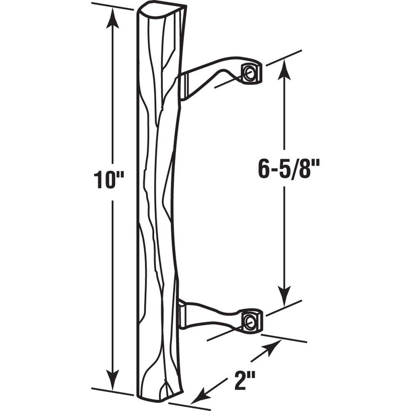 Prime-Line MP1034 Sliding Glass Door Pull, Wood Handle, Diecast Construction,
