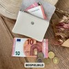 Women's Small Leather Wallet with Coin Compartment and Button Mini