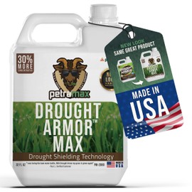 PetraMax Lawn & Turf Drought Armor - Keep Grass Hydrated, Liquid Fertilizer for Green Turf, Root Booster for Plants & Soil (32oz)