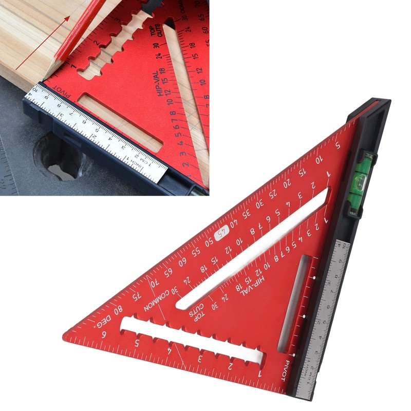 7 Inch Rafter Square with Level High Accuracy Aluminum Alloy