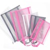 Fassave 6 Pack Mesh Zipper Pouch Bags, Double Layer Nylon