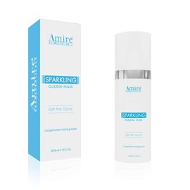 Amire Sparkling Bubble Face Mask. 30 Uses Per Container. Oxygenated Purifying Mask to Tighten Pores, Remove Blackheads, and Brighten Skin. Also Known as a Champagne Firming Facial Mask.