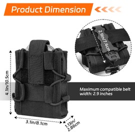 Molle Handcuff Holster, Handcuff Pouch for Duty Belt Vest, Handcuffs Holder Law Enforcement Fit for Molle Asp/Hinged/Chain/Folding Rigid Handcuffs