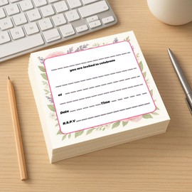 GHKJOK Elegant Watercolor Floral Birthday Invitations - 10 Pack, 13.5x13.5 Inch Premium 300gsm Cardstock, Delightful Design for Memorable Celebrations (10 PCS)