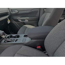 Auto Console Covers- Fits The Ford Ranger 2024-2025 Center Console Armrest Cover Waterproof Neoprene Fabric.. (Black)