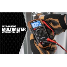 Southwire Auto Range Multimeter 10041N - Multi-Function Digital Multimeter with Backlit Display - Durable Double-Molded Housing - 12 Test Functions