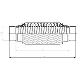 Exhaust Flexible Pipe, Universal Stainless Steel Exhaust Bellows Double Braid Air Outlet Tube 300mm Corrugated Exhaust Tube Weld on Flex Pipe