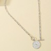 Gold Necklace for Women Large Coin Charm Necklace Punk Silver
