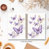 Foritho Purple and Gold Butterfly Notebook, Preppy Butterfly Journal for