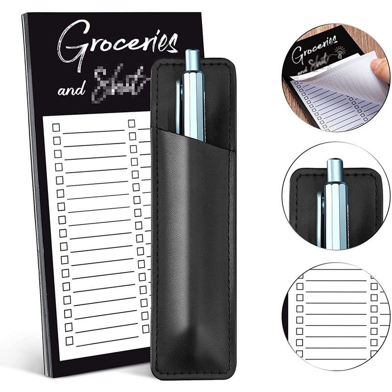 Magnetic Pen Holder, 2 Pack PU Leather Pencil Pouch For