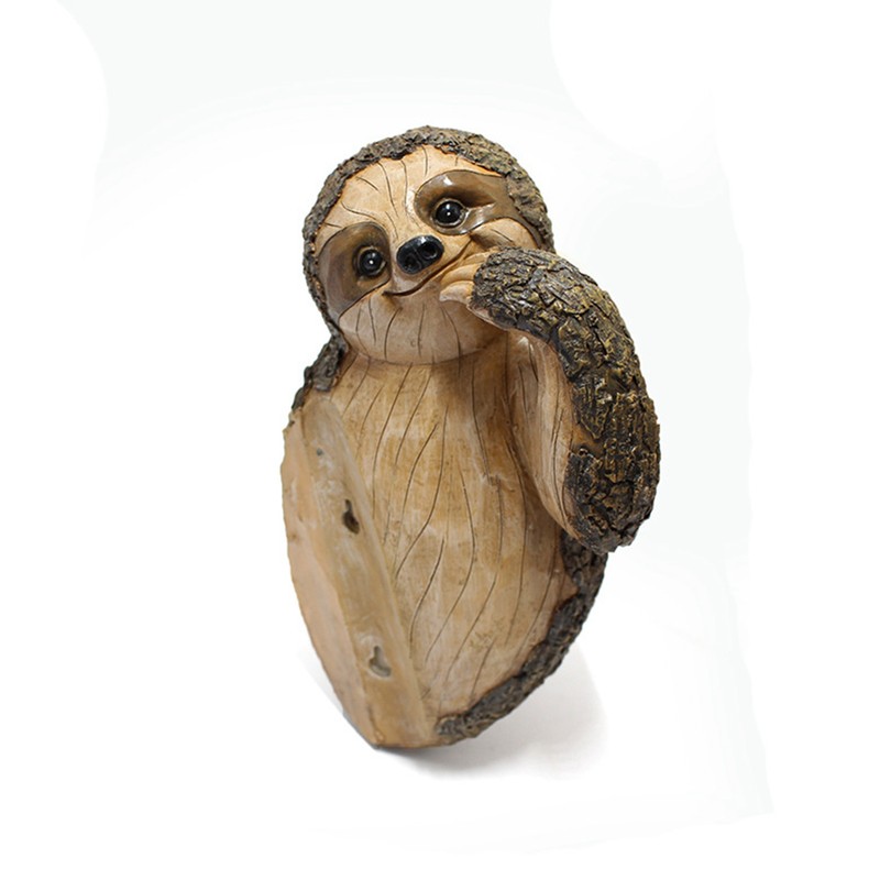 Garden Peeker Sloth Sculptures Lovely Innovative Simulation Resin Waterproof Lasting