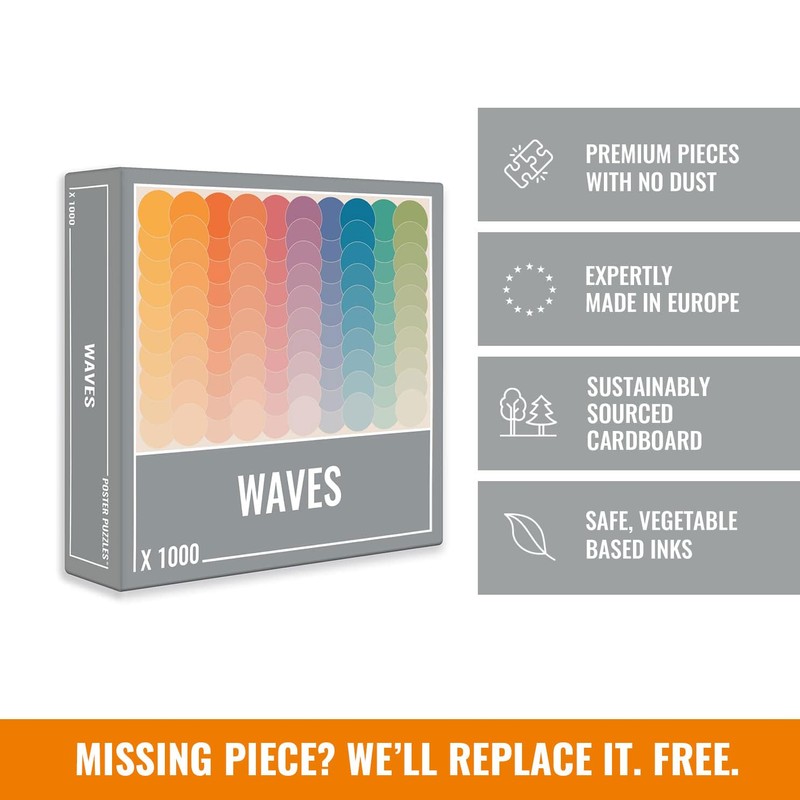 Cloudberries Waves Puzzle, Easy Jigsaw Puzzles for Adults, 1000 Piece