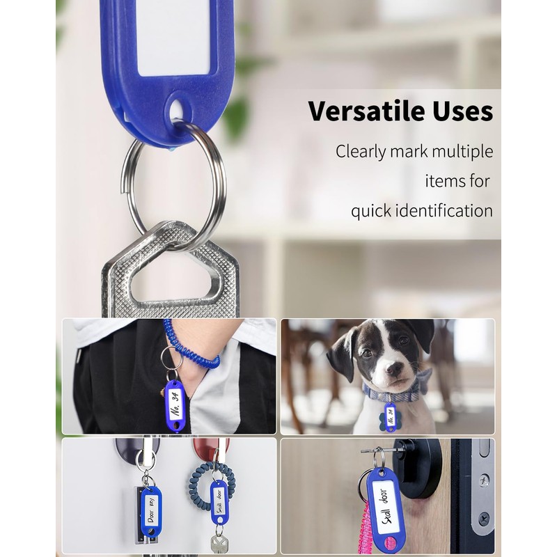 Uniclife 10 Pieces Key Tags 5.1 cm Soft Plastic Key