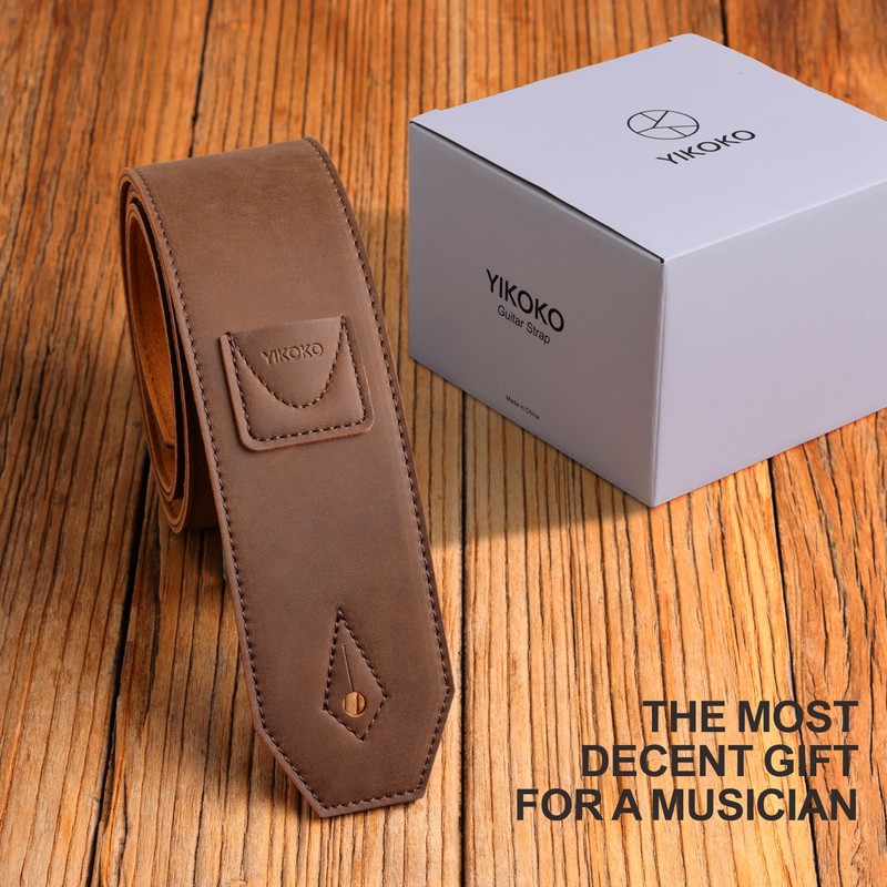 YIKOKO Guitar Strap 2.5", Classic Adjustable Crazy Horse Style Automotive