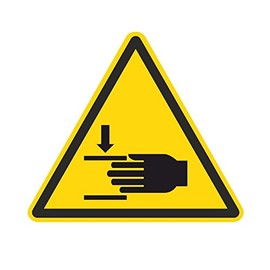 Warning Sign W024 - Warning of Hand Injuries - Foil Sticker - 50 mm - Pack of 250
