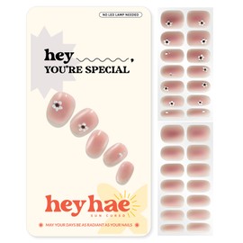 Heyhae Semi Cured Gel Nail Strips | No LED Lamp Needed | Ombre, Pink | Easy Apply & Remove, Salon Quality | Includes 28 Strips, 1 Prep Pads, Nail File & Wooden Stick - Hey, You’re Special
