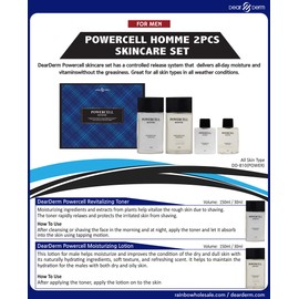 Face Lotion for Men - Dearderm Powercell Homme 2pcs Skincare Set