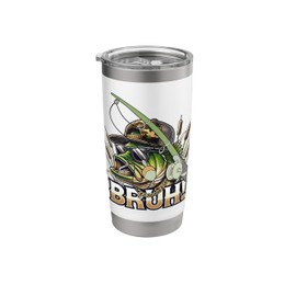 Funny Fishing Bruh Fisherman Lover Fishing Rod Reel Stainless Steel Insulated Tumbler