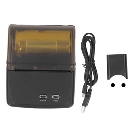 Thermal Printer 80MM 203dpi Ink Free Mini Portable Printer Machine AC 110‑240V for Home Work Travel EU Plug