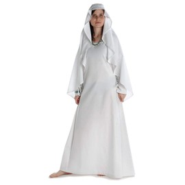 HEMAD Medieval Veil Bird Cotton White Black Garment LARP, White