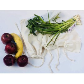 Cotton Double Drawstring Muslin Bag. 100% Organic Cotton Reusable Eco Friendly Natural Storage Muslin Bags. Pack of 100 (3 x 5 Inches)