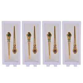 Bleiou 4 Pcs 3D Floating Frame Rectangle Coin Display Case for Challenge Coins, Medallion, Jewelry, Stamps, Chip, Pin, Nail Art (9"x3.54") (White)