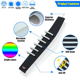 MCHMFG Universal Ribbed Dirt Bike Seat Cover - Gripper Soft Seat Cover for Most Dirt Pit Bike Motorcycle (White-Black)