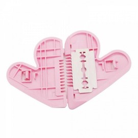 TrimFeel Shop Pink Double-Sided Heart Cut Brush & Cutting Comb for Self Y-Zone Grooming Hair Removal 2ea