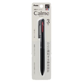 Pentel XBXAC37A Calme Tri-Color Ballpoint Pen, 0.03 inches (0.7 mm), Black
