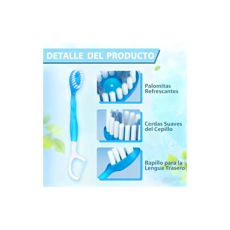 30 Cepillos de Dientes Viaje Desechables Envueltos Individualmente, Mini Cepillo