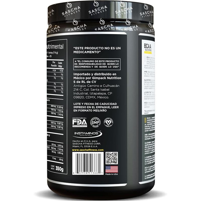 BCAA vegano con sabor piña – 350 g – 4:1:1