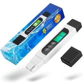 TDS Meter Digital Water Tester, Professional 3-in-1 TDS, Temperature and EC Meter with Carrying Case, 0-9999ppm, Ideal ppm Meter for Drinking Water, Aquariums and More Lab Viscometers:_White
