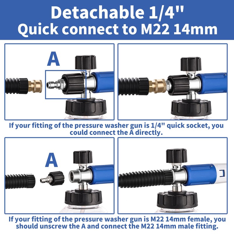 FENG PAI Foam Cannon for Pressure Washer with Dual Connector