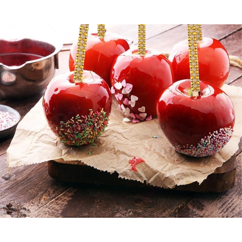 Victhur Candy Apple Sticks 36 Pieces Bling Candy Apple Bamboo